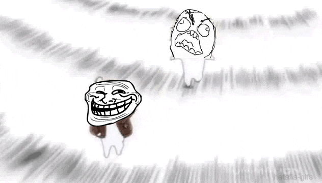 Chasing Troll Face Meme GIF
