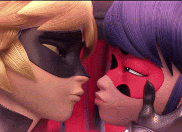 Chat Noir Ladybug Tender Kiss GIF