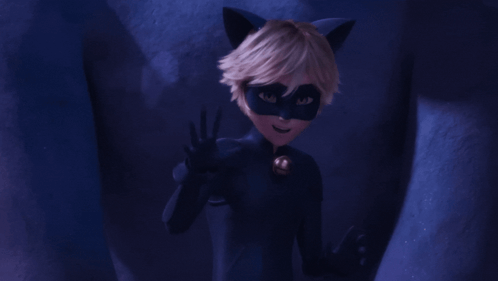 Chat Noir Stopping Something In The Dark GIF