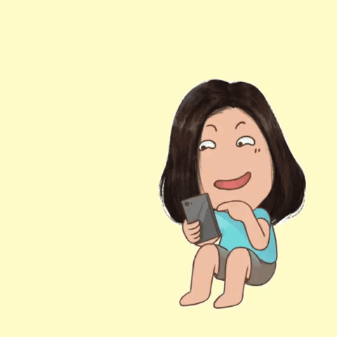 Chatgpt Addict Cartoon Lady GIF