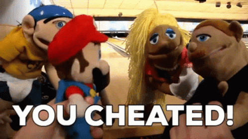 Cheater You Cheated Mario Stuffed Toy GIF
