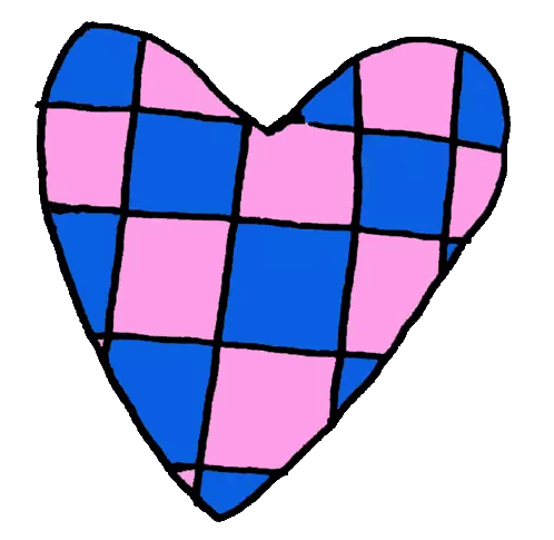 Checkered Blue Pink Heart