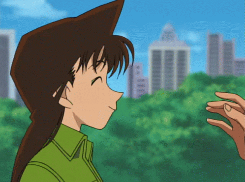 Checking Temperature Shinichi Kudo Ran Mouri Detective Conan GIF