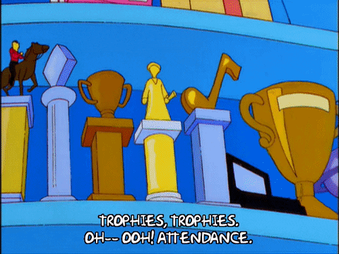 Checking Trophy Attendance Lisa Simpson GIF