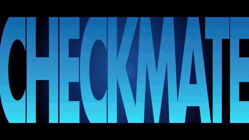 Checkmate in Blue Letters on Black Background