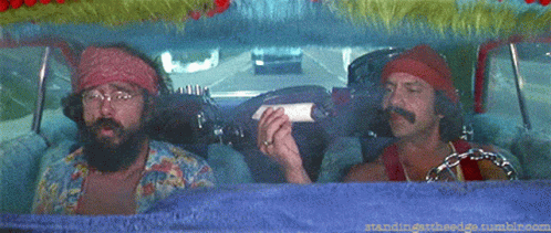 Cheech And Chong Coughing In The Car GIF
