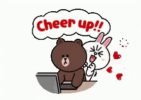 Adorable Brown And Cony Cheer Up GIF