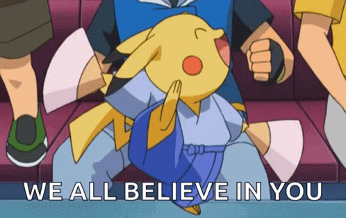 Adorable Pokemon Pikachu Cheer Believe In You GIF