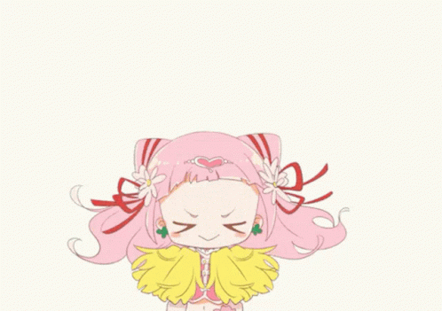 Kawaii Pink Hair Hair Cheer Dance GIF