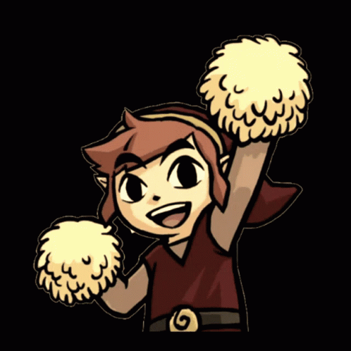 Red Link Triforce Heroes Cheer Dance GIF