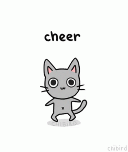 Cheer Up Animated Cat Jumping Comfort GIF
