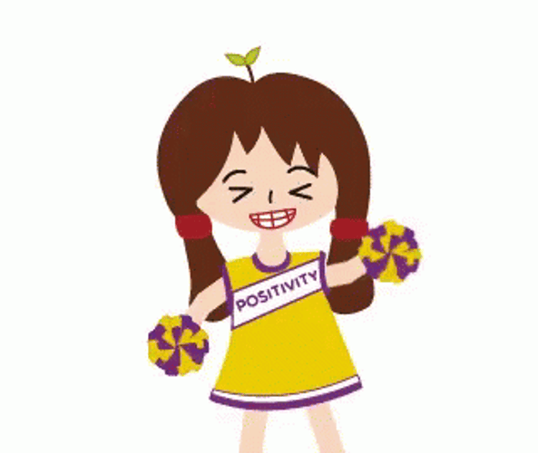 Cheer Up Cheerleader Cute Positive Girl Cartoon GIF