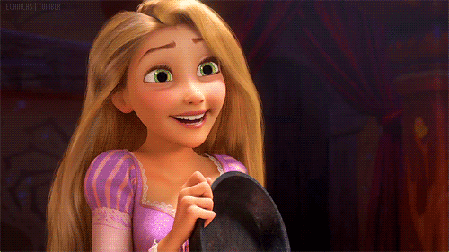 Cheerful And Satisfied Princess Rapunzel GIF