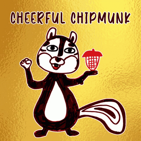 Cheerful Chipmunk Holding Acorn GIF
