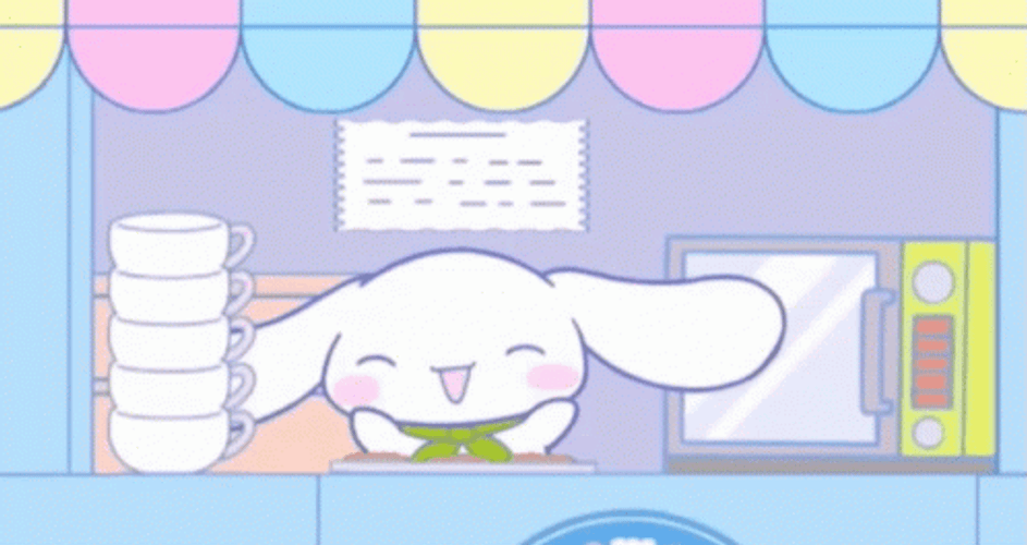 Cheerful Cinnamoroll Waving Happily GIF