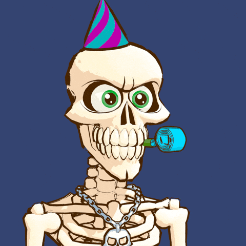 Cheerful Skull Party Mazel Tov GIF