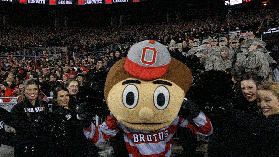 Cheering Buckeyes Mascot GIF