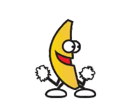 Cheering Cartoon Banana