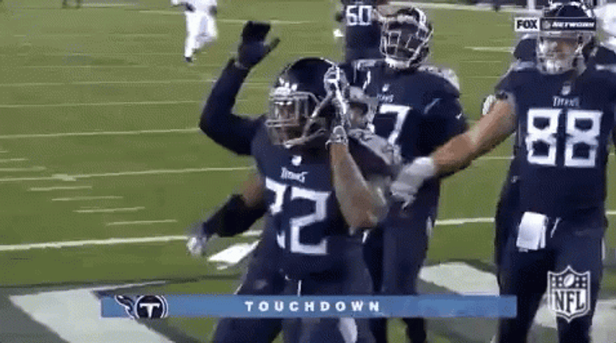 Cheering Derrick Henry Stiff Arm GIF