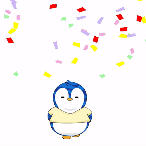 Cheerleader Blue Black Red Pudgy Penguins GIF