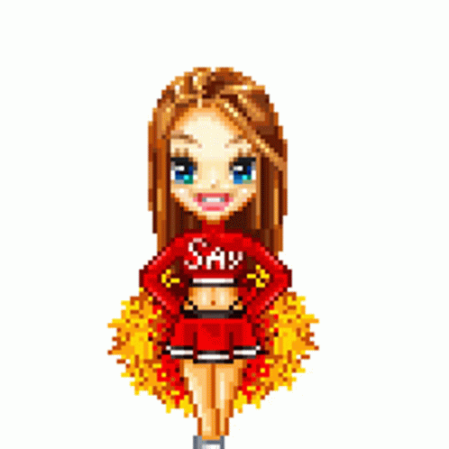 Cheerleader Cartoon Girl Red Cheering Suit GIF