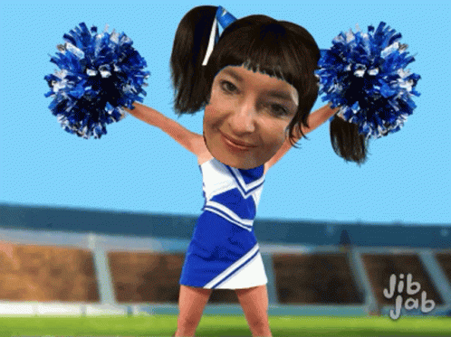Cheerleader Cartoon Jib Jab GIF