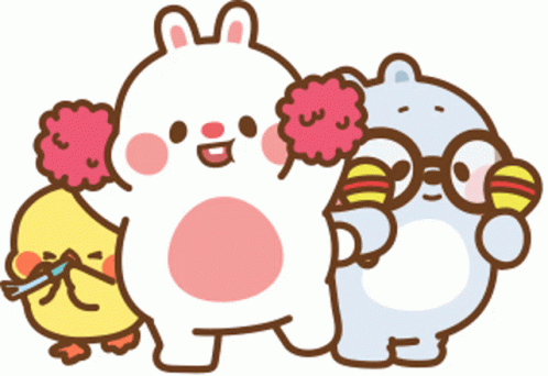 Cheerleader Fat Bunny Leads GIF