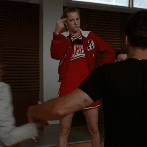 Cheerleader in Red JMC Jacket