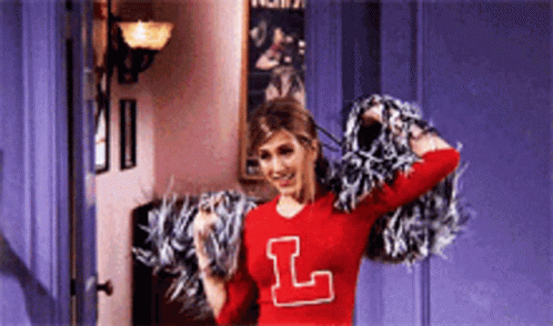 Cheerleader In Red Sweater With Letter L GIF
