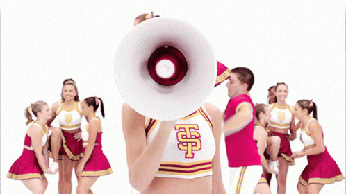 Cheerleader in TP Top Holding Megaphone