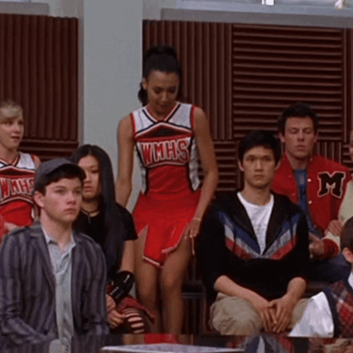 Cheerleader in WMHS Uniform in Crowd