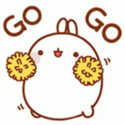 Cheerleader Molang Go Go GIF