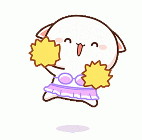 Cheerleader Peach Goma Wearing Bra GIF