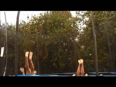 Cheerleader Trampoline Stunts Back Flip GIF