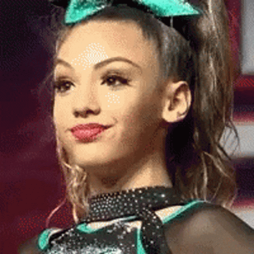 Cheerleader with Green Bow and Black Choker