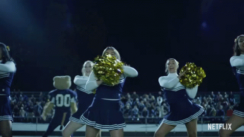 Cheerleaders Performing for Crowd With Netflix