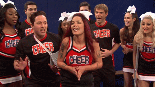 Cheerleaders Wearing Cheer Shirts GIF