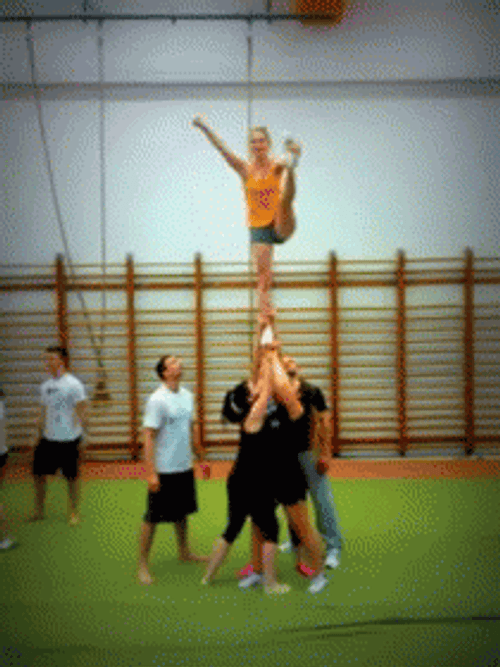 Cheerleading Epic Fail Fall GIF