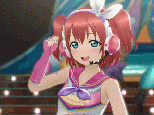 Cheerleading Ruby Kurosawa Anime Kawaii GIF
