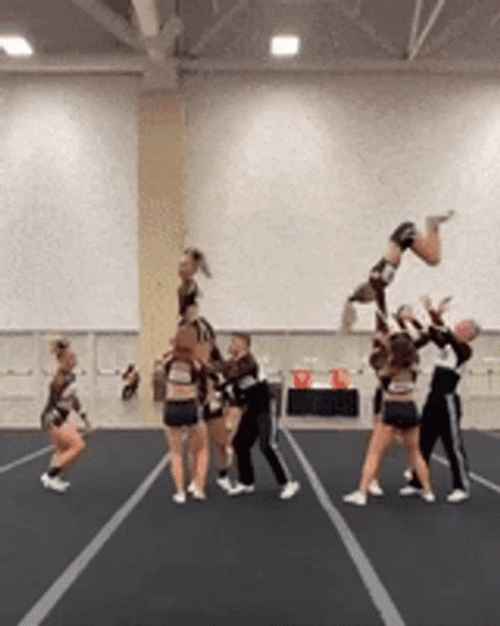 Cheerleading Team Stunt Run GIF