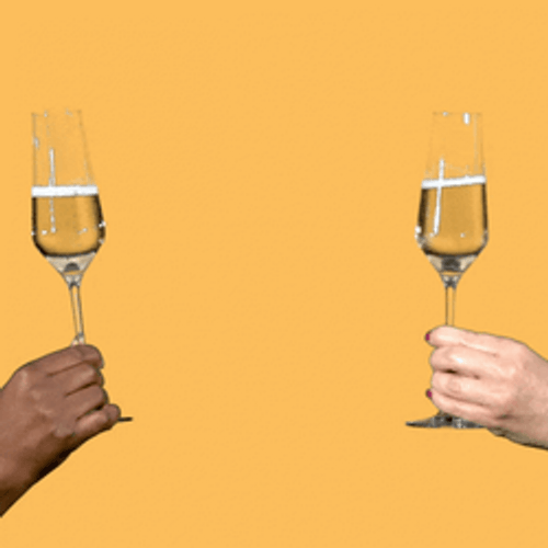 Cheers Glasses Champagne Popping GIF
