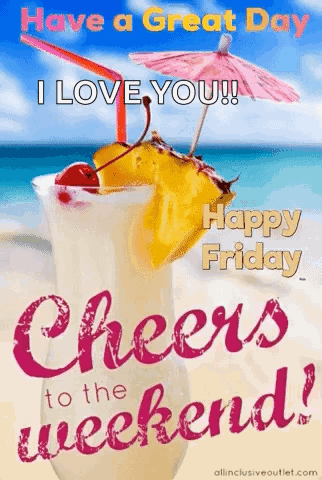 Cheers To The Weekend Beach Drink And Umbrella