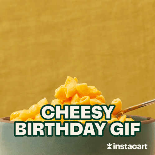 Cheesy Birthday GIF With Macaroni and Cheese and Spoon