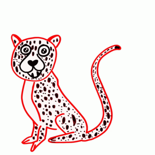 Cheetah 2d Red Linings Big Eyed GIF