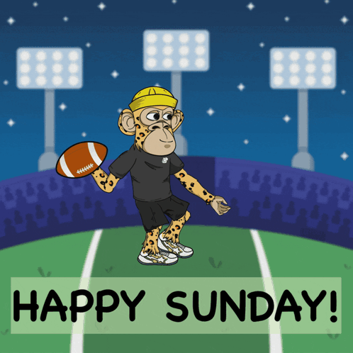 Cheetah Holding Football Happy Sunday