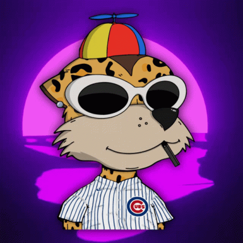 Cheetah Wearing Cubs Jersey
