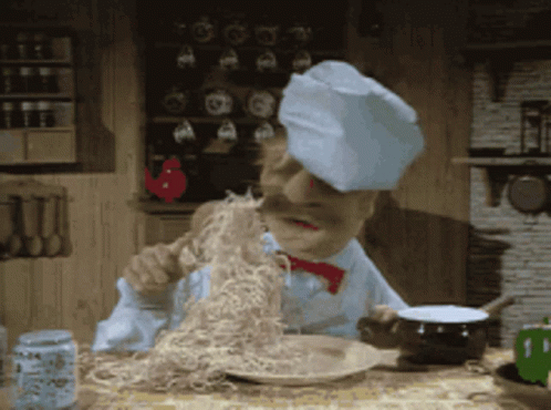 Swedish Chef Puppet Making A Mess GIF