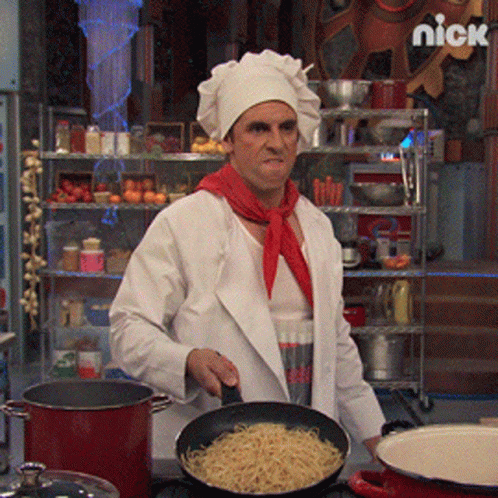 Chef Jed Alexander Tossing Noodles GIF