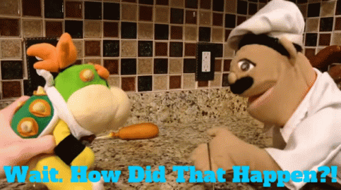 Chef and Stuffed Animal With Wait How Did That Happen