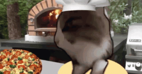 Chef Cat Pizza Dough Knead GIF